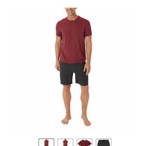 Eddie Bauer mens/unisex t-shirt and shorts lounge/pajama sets.
